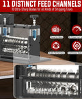 Heavy Duty Automatic Electric Wire Stripper Machine With 700W Motor And 11 Channels view showing distinct feed channels and sharp blades.