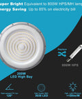 200W LED High Bay Light for Shops and Barns, 5000K Daylight, 30,000 Lumens, energy-saving, ETL Listed, 800W HPS/MH replacement