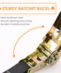 Close-up of a sturdy ratchet buckle, part of 10 Pack 1 Inch By 20 Foot Endless Ratchet Straps No Hook Heavy Duty Tie Downs 1760 Lbs