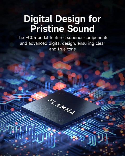 Flamma digital chip illustrating Mini Modulation Pedal With 11 Classic Effects Chorus Flanger Tremolo Phaser Vibrato Rotary Liquid Auto Wah Stutter Ring Low Bit Durable Metal Shell Tiny But Mighty Portable For Stage And Studio Use Pedalboard Friendly