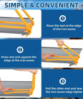 Steps for using the Heavy Duty Standing Seam Roofing Tool With Drip Edge Folding For Pros Eaves Seam Locker on iron eaves.