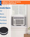 MAGZO weather stripping door seal; black adhesive foam tape, 1in x 1in, 13 ft total (2 rolls) for doors and windows.