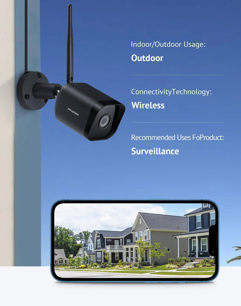 Outdoor Security Cam 1080P HD With Wi Fi Motion Detection Two Way Audio Night Vision 130 Degree Wide Angle