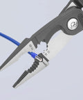 Six In One Electrical Installation Pliers With Comfort Grip Handles For Cutting Copper And Aluminum Cables Up To 19/32 Inch shown in use