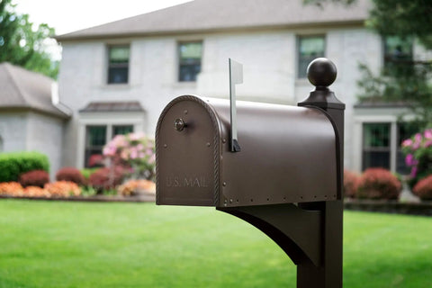 Large Capacity Post Mount Mailbox In Galvanized Steel With Venetian Bronze Finish, Built To Last Outdoor Mailbox For Packages