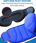 Close-up of Travel Pillow for Airplanes and Cars with Built In Eye Mask, 360 Degree Neck Support Headrest in soft fabric