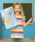 Child holding 11x17 Laminated Dry Erase Central America And Mexico Map, Double Sided With Color Front And Blank Outline Back in classroom