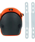 Ultraflex Non-Skid Kneepads With Flexible Design, orange plastic with non-slip surface and adjustable straps
