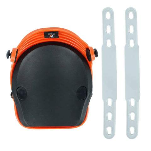 Ultraflex Non-Skid Kneepads With Flexible Design, orange plastic with non-slip surface and adjustable straps