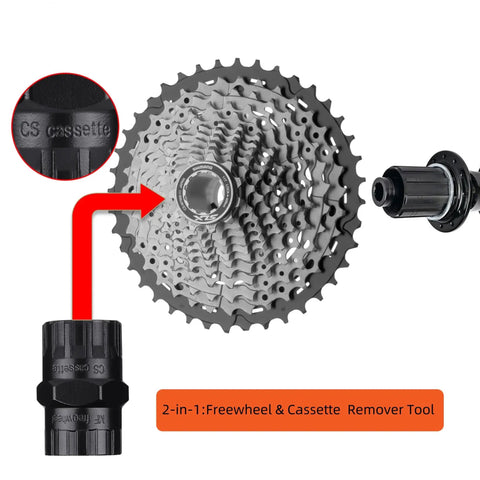 2 In 1 Speed Cassette Lockring Tool For Bike Cassette And Freewheel Removal with Beefy Steel Construction