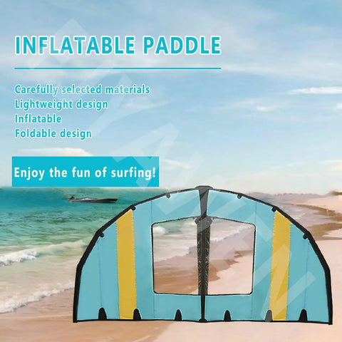 Handheld Foil Wing Kite 4M 5M 6M Sizes, Inflatable Windsurfer Kite With Storage Bag And Surf Leash, beach background