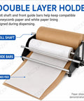 Manual Honeycomb Paper Dispenser Featuring A Smooth Crank Handle For Hassle Free Kraft Cushion Wrap And Compact Tabletop Packing Station To Keep Fragile Goods Totally Secure with double layer holder.
