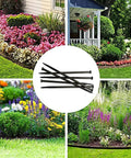 Image of Heavy Duty 50 Pack 10 Inch Landscape Anchoring Spikes for pavers and weed barriers in colorful garden scenes.