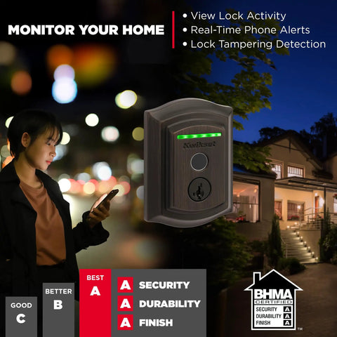 Traditional Fingerprint Deadbolt With Built In Wifi And Smartkey Backup Delivering Smooth Proximity Locking Voice Sync And Polished Venetian Bronze For Next Gen Door Security