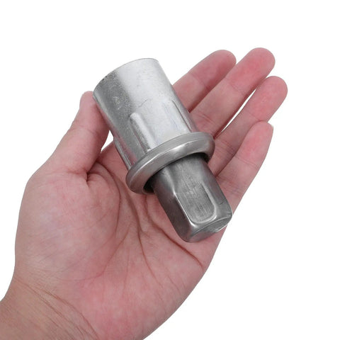 Four Adjustable Stainless Steel Furniture Feet With Levelers For Desks Cabinets Chairs And Shelving Units Bullet Leg Caps Built For Long Haul Floor Protection For Stable Even Surfaces. stainless steel adjustable furniture foot in hand
