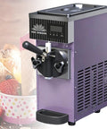 Knockout Commercial Soft Serve Ice Cream Maker Boasting High Yield Countertop Build in vibrant purple color with LCD panel.