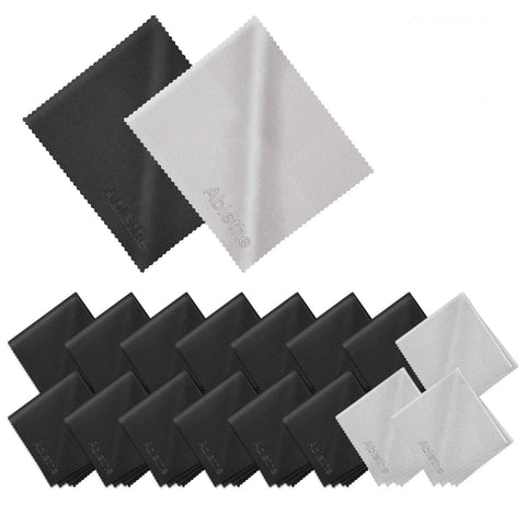 Amazon camera microfiber cleaning cloths, 18-pack in black and gray, soft lint-free fabric for lenses and screens