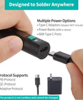 Detail of 928D IV Pro Grade All In One Soldering Iron Kit With Type C Port highlighting multiple power options and protocols support.