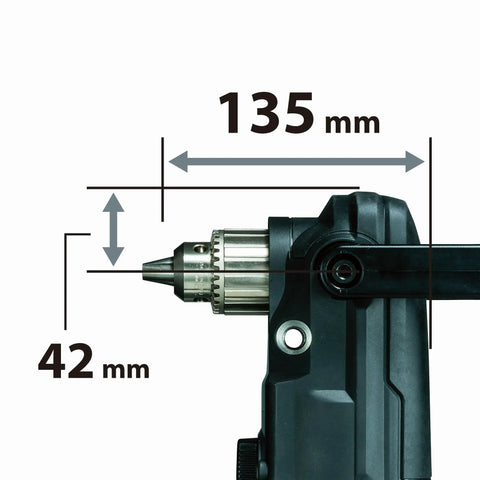 Pick Badass 40V Brushless Cordless Angle Drill killer with 135mm length and 42mm width for precise drilling applications.