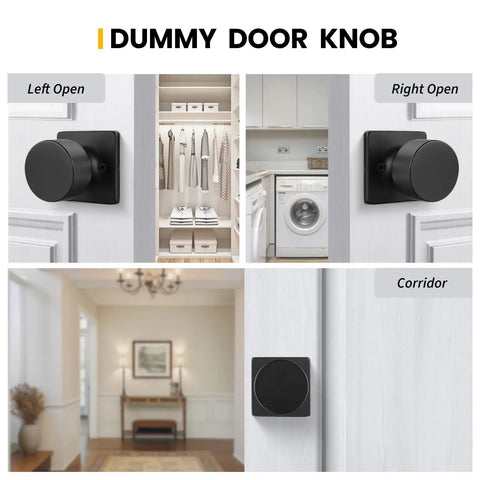 Matte Black Dummy Door Knobs 3 Pack Non Turning Pull Handles For Closet Pantry And French Doors No Function Door Pulls Built To Last Metal Hardware Durable on white door