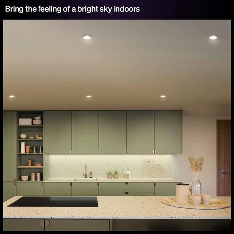 Top Shelf Smart Recessed Led Ceiling Light With Sleek Slim Downlight Providing Full Spectrum Daylight Tuning And Smooth Flush Fit Design For Quick Install And Rock Solid Ambient Glow in modern kitchen