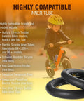Child on bike with Two Pack 10x2 Replacement Inner Tubes For 10 Inch Wheels 1.95 to 2.125 With Two Levers in foreground