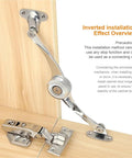 Soft Close Lift Up Wardrobe Hinge Set With Stay Buffer Damper installed in cabinet showing inverted installation effect