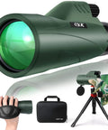 12x56 High Power Monocular Telescope For Adults With Smartphone Adapter Tripod Travel Bag Great For Bird Watching Hiking Camping