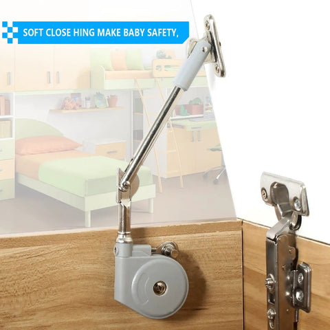 Lid Stay 105 Degree Open With Soft Close For Toy Chest And Upward Top Opening Doors Kid Safe Easy Install Hinge Kit installed on wood lid