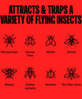 Image showing insects trapped by Half Acre Outdoor Mosquito And Flying Insect Trap And Killer For Your Backyard.