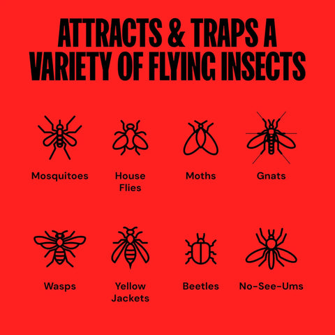 Image showing insects trapped by Half Acre Outdoor Mosquito And Flying Insect Trap And Killer For Your Backyard.