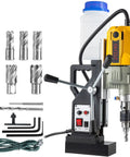 Heavy Duty Electric Mag Drill Press Built Tough For Rapid Core Drilling With Killer 1100W Motor Rolling At 580 RPM with twist bits.