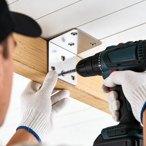 Heavy Duty 2X2 L Brackets With 30 Piece Kit Of Cold Rolled Steel Corner Supports and Matching Screw Sets For Furniture Assembly.