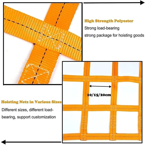 Heavy Duty Lifting Straps For Cargo Handling And Hauling Tough As Nails Tear Resistant Polyester Net Sling detail view