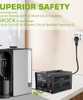 Heavy Duty 1500W Voltage Converter Transformer For 110V To 220V And 220V To 110V With Dual Circuit Breaker Protection in use with coffee maker