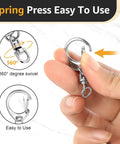 Pack Of Fifty Silver Lobster Claw Clasp Keys With Swivel Snap Hooks And Mini Jump Rings showcasing easy-to-use spring press design.