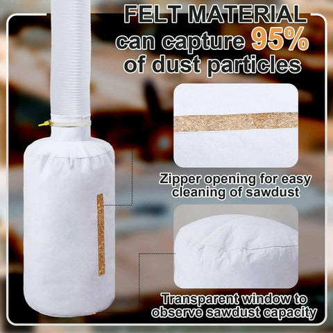 Dust Collection Kit With Heavy PVC 4 Inch Hose 10 Ft Long, 4 Hose Clamps And Dust Bag, 1 Micrometer Filter close-up