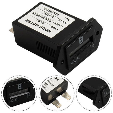 Heavy Duty Hour Meter For Diesel And Gasoline Engines And Generators, complete seal timer gauge, industrial counter, 60x36x24 mm.