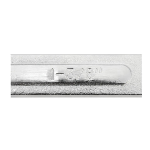 Close-up of 1-3/8 inch marking on Combo Wrench 1-3/8 Inch High Torque Box End Drop-Forged Chrome Alloy Steel Construction Durable Silver Finish