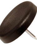 Hella Durable Plastic Furniture Sliders With Nails For Hardwood Floors Round Brown Anti Scratch Glide. Individual slider showing nail.