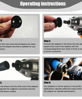 Huge Low Profile Impact Socket Adapter Kit For Tight Spaces. Cr-Mo steel magnetic adapter on impact driver in narrow workspace.