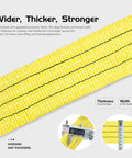 Kivomot 2-leg lifting sling, yellow polyester webbing with black stitching, 5 ft x 3 in, 6,600 lbs WLL