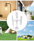 Vertical Wind Turbine Generator Kit 12V with 3 blades shown outdoors and near various settings, weatherproof design