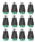 Smooth As Butter Rca To Av Screw Terminal Connector Speaker Wire To Rca Adapter Solderless Audio Video Converter For Home Setup, 12 pack of black and green adapters