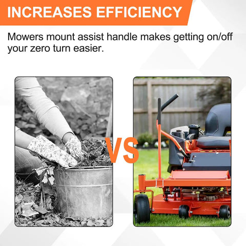 Comparison of traditional gardening and Mower Mount Assist Handle Kit With Grab Handle For Bad Boy Mowers Fits MZ MZ Magnum Avenger ZT