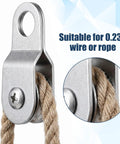 Open Pulley System Snatch Block With Bearing for Smooth Rope Feeding Set of 20 Small Single Pulleys Quiet Operation Great for DIY Lifting Rigging Clotheslines and Light Hauling, steel pulley for 0.23" rope