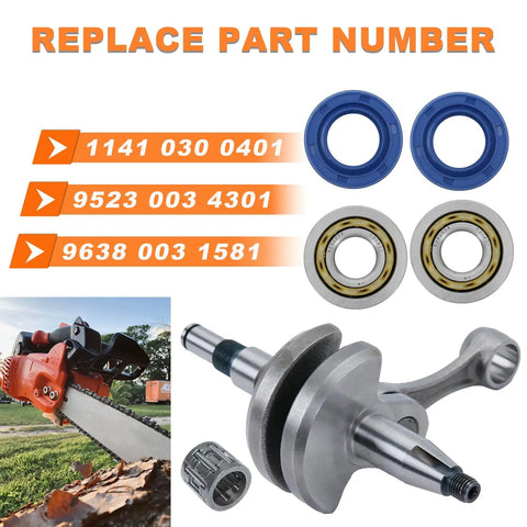 Heavy Duty Replacement Crankshaft Bearings And Oil Seals Kit For Stihl MS271 MS291 Chainsaws with part numbers displayed