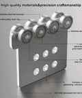 Beefy 8 Wheel Beam Trolley Assembly For Unistrut 1-5/8 Inch Wide Taller Channel Track, Built For Hoist Trolleys Or Sliding Door Rollers