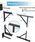 Dimensions of No Sag Gate Corner Brace Bracket Frame Kit for sheds, driveway gates, corral gates, and wood windows.