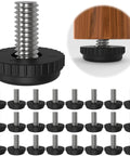 24 Pack Stainless Steel Screw In Furniture Levelers Five Sixteenth Inch By Zero Point Seven Inch Adjustable Threaded Leveling Feet Glides